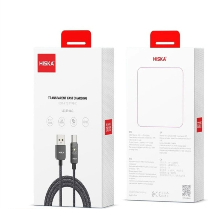 کابل USB به TYPE-C هیسکا مدل HISKA LX-891AC